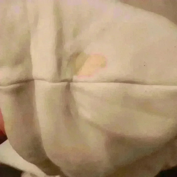 WHITE Paris Cropped Hoodie 100% Cotton Fleece White Rose Embroidery - Picture 15 of 16